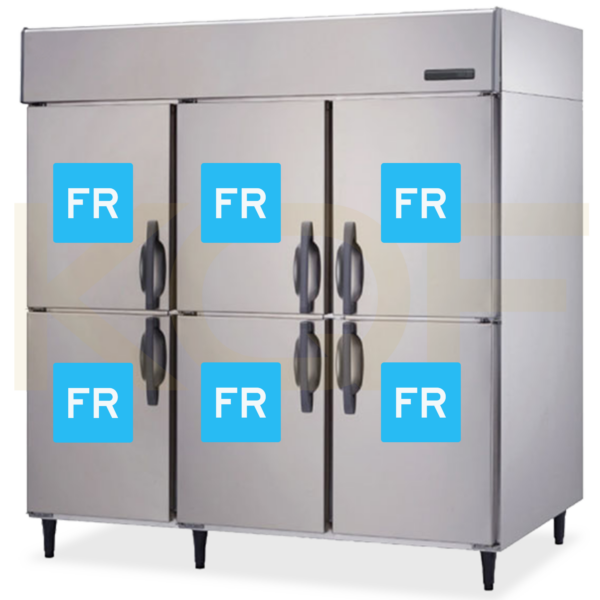 Inverter stainless steel upright 6-doors freezer